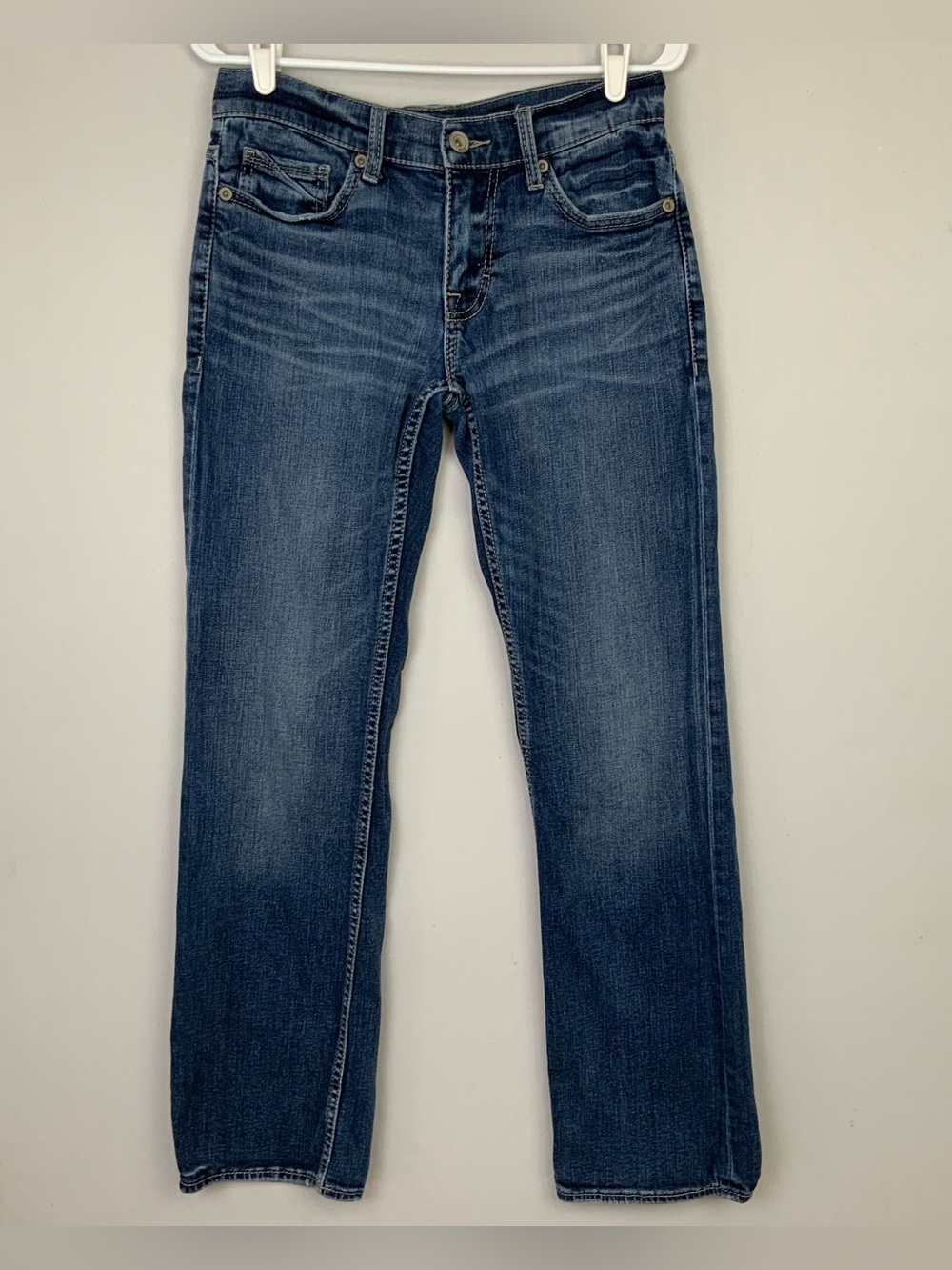 BKE Men's 29x32 (30x30) Aiden Slim Fit Bootcut Blue Denim Jeans Stretch Western